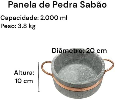 Jogo de Panelas de Pedra Sabão Tampa de Vidro 1,5, 2, 3 e 4 ... - Image 4