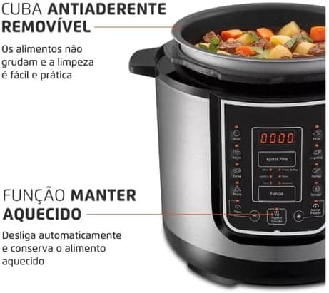Panela Elétrica de Pressão NZA, 5 Litros, Digital, Multifunç... - Image 2