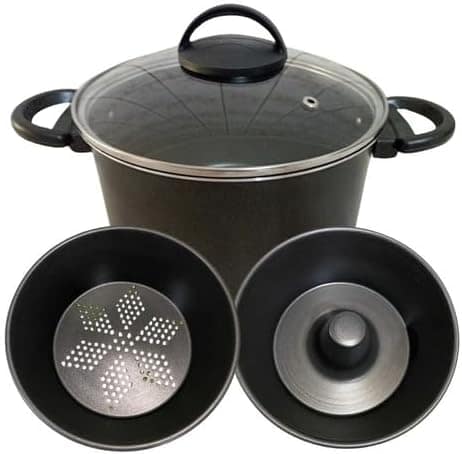 Novo Panela Banho Maria Legumes Pudim E Vapor Antiaderente T...