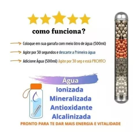 Bastão Purificador e Ionizador de Água, Alcalino com Hidrogê... | É bom mesmo? Descubra antes de comprar - Image 2