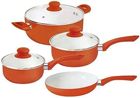 Jogo de Panelas 4 Pçs Com Revestimento Cerâmico Cor:Bronze