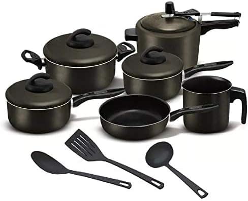 Conjunto de Panelas Antiaderente 9 peças com Panela de Press...