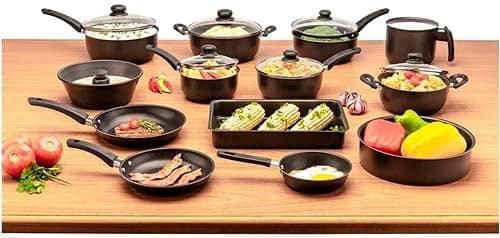 Conjunto de panelas 13 peças antiadrente tampa de vidro (Pre...