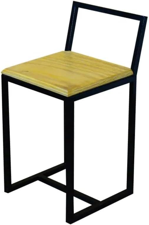 Jogo 2 Banqueta Baixa Para Cozinha Madeira Natural Preta Ind... - Image 4