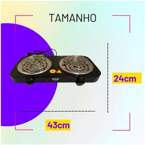 Fogão Elétrico Portátil Cooktop 2 Bocas, 2500W 110V - Image 4