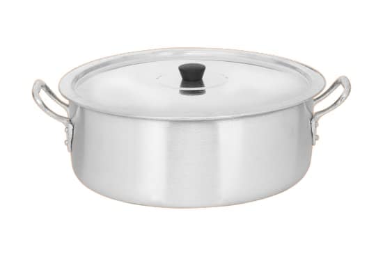 Caçarola Industrial em Alumínio Lixado Nº50, Prateado, Ramos