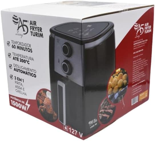Air Fryer A5 Turim 5,0 LITROS 1500 W 127 V | É bom mesmo? Descubra antes de comprar