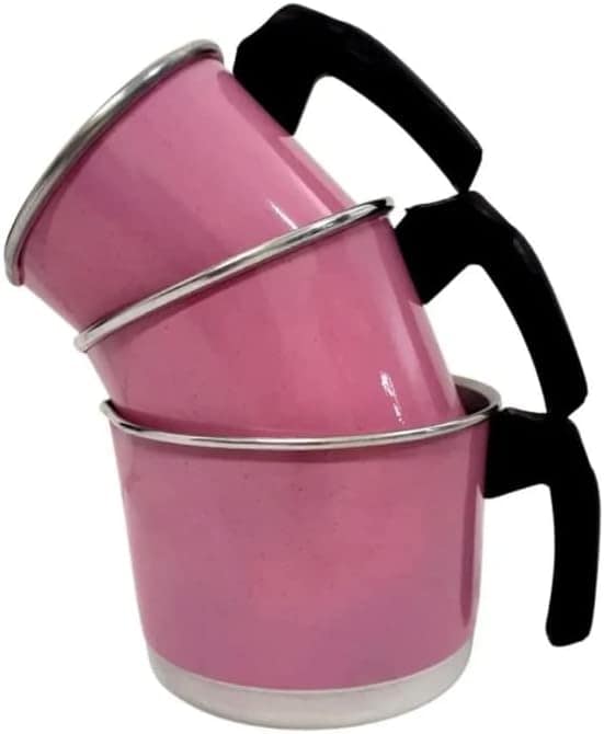 Jogo De Leiteiras Fervedor Canecos 3 Peças Rosa Claro - Image 2