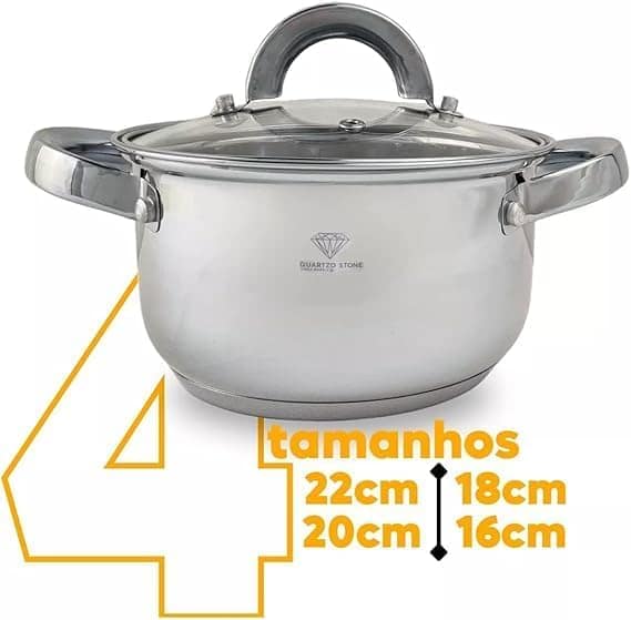 Jogo De Panelas Alemãs de Aço Cirurgico Inox 19 Peças - Image 2