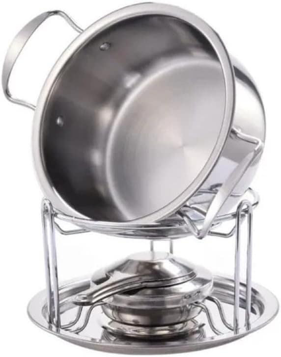 Panela De Fondue Com 11 Peças Em Inox Chocolate Queijo Quent...