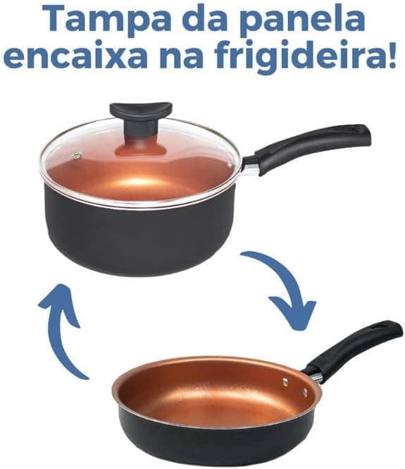 Conjunto de panelas antiaderentes Tampa de vidro com Durável... - Image 6