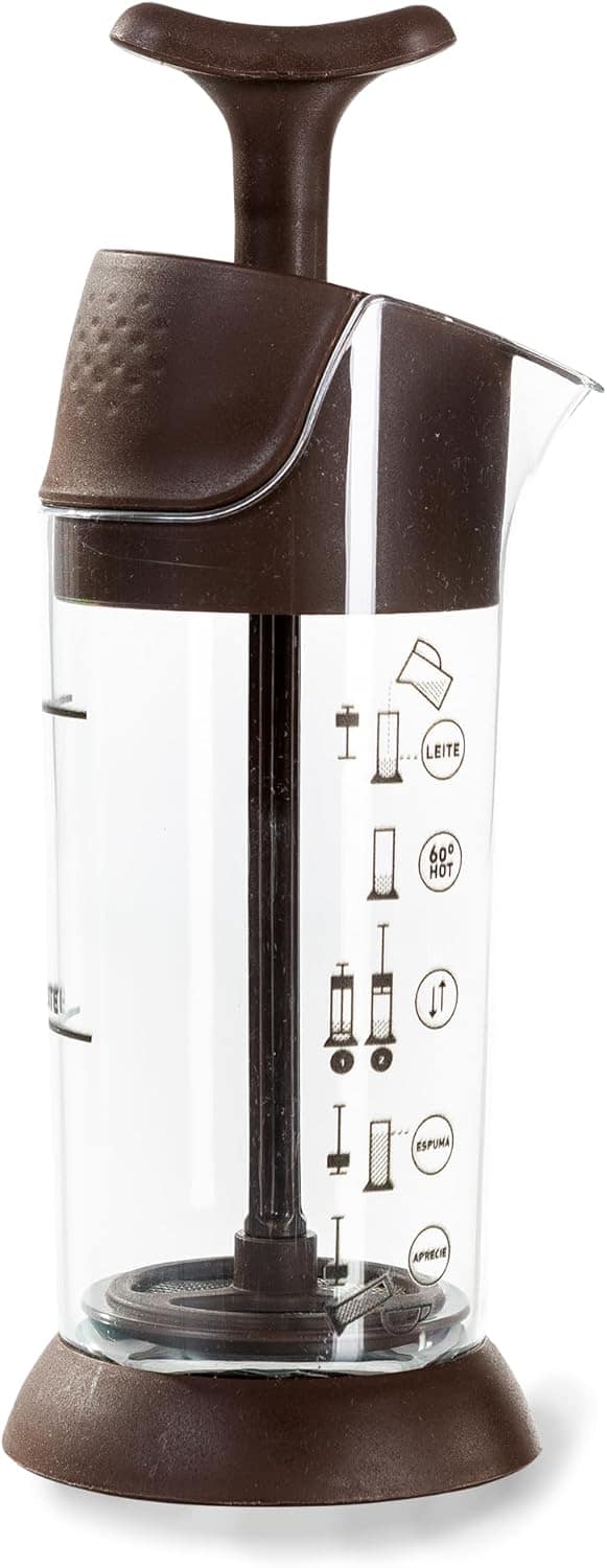 Espumador De Leite Pressca Marrom, Leite Cremoso, BPA Free, ...
