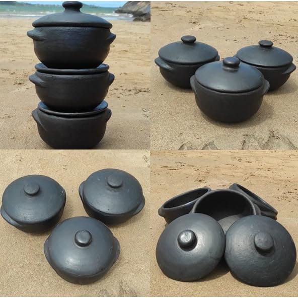 Jogo de Panela de Barro Capixaba 1000ml - Fogão a Gás e Lenh...