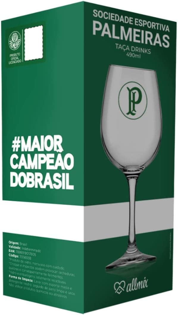 Taça de Vinho Grande Drinks 490ml em Vidro Cristal Palmeiras... - Image 3