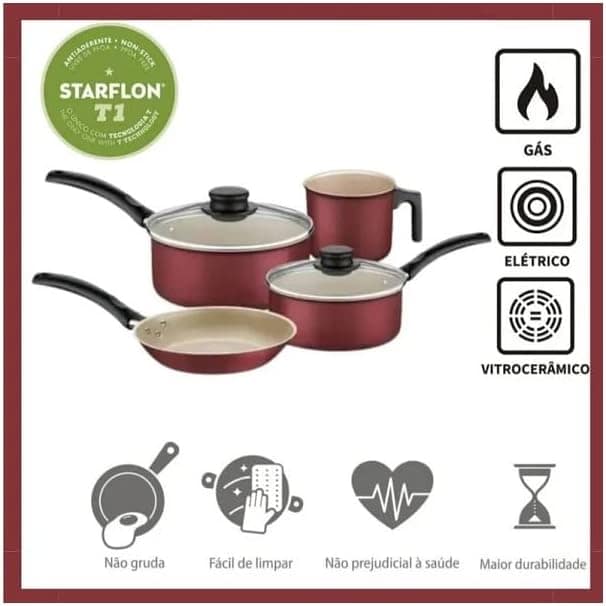 Jogo de Panelas Tramontina Turim em Alumínio com Revestiment... - Image 7