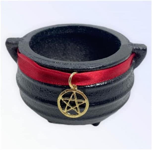 Caldeirão Tripé em Ferro Fundido Com Alça Sem Tampa Pentagra...