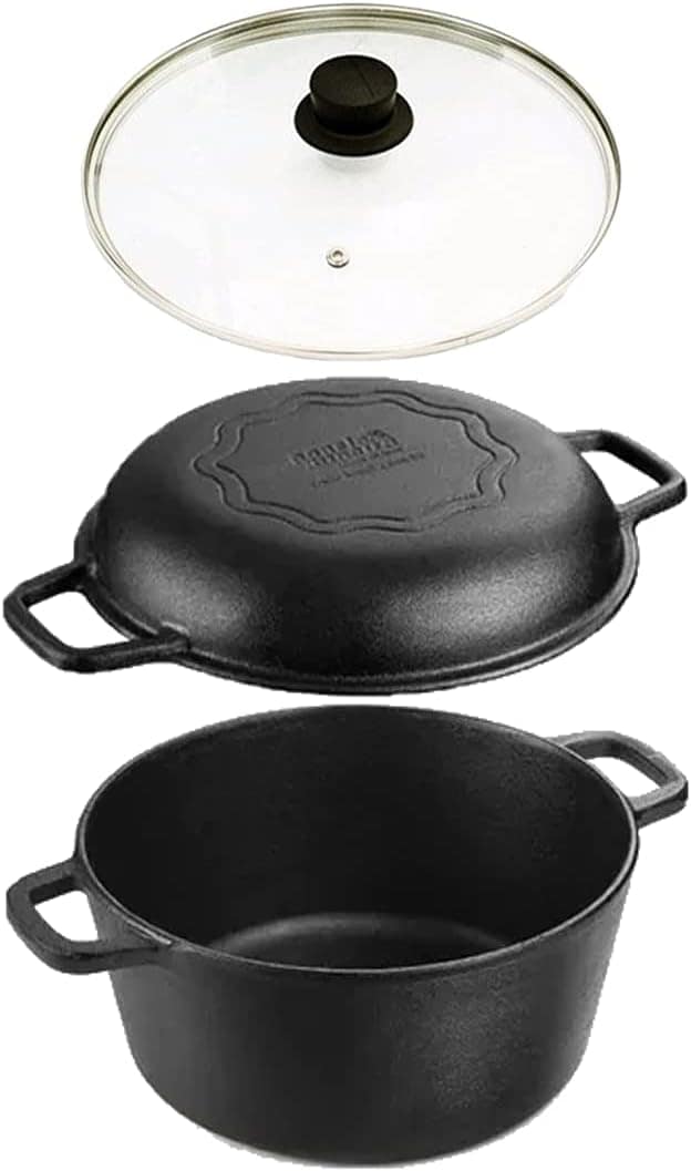 Forno Holandês Multiuso Ferro Fundido Tampa Vidro Fumil 5L