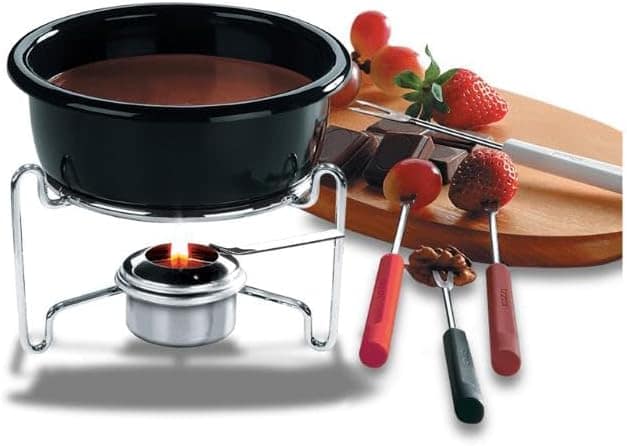 Conjunto de para Fondue de Chocolate 7 Peças, Brinox, Preto