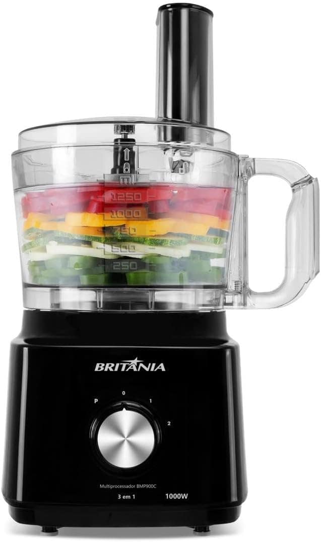 Multiprocessador Britânia 1000W 3 em 1 Lâminas Inox BMP900C ... - Image 2