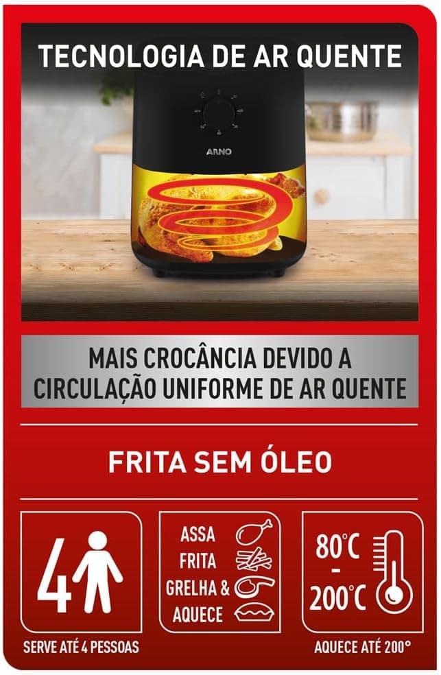 Fritadeira sem Óleo Arno Airfryer Essential 3,5L 220V AFE3 | É bom mesmo? Descubra antes de comprar - Image 7
