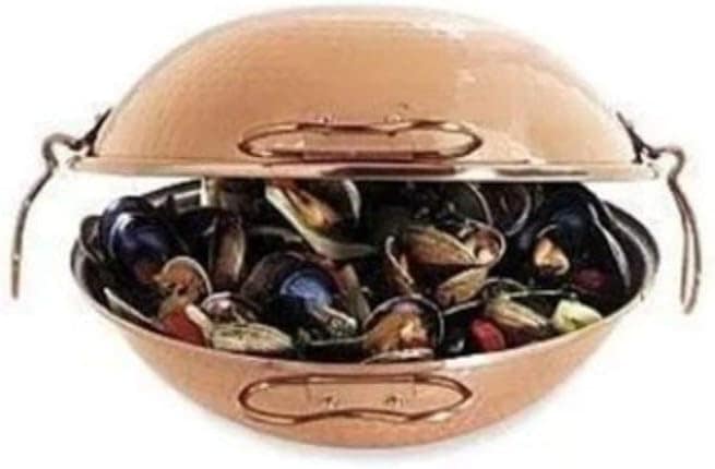 Panela Portuguesa Cataplana De Cobre Martelada 5 Litros - Image 3