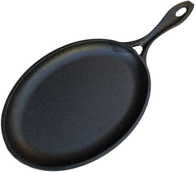 Frigideira Oval De Ferro Fundido Com Suporte De Madeira Para... - Image 8