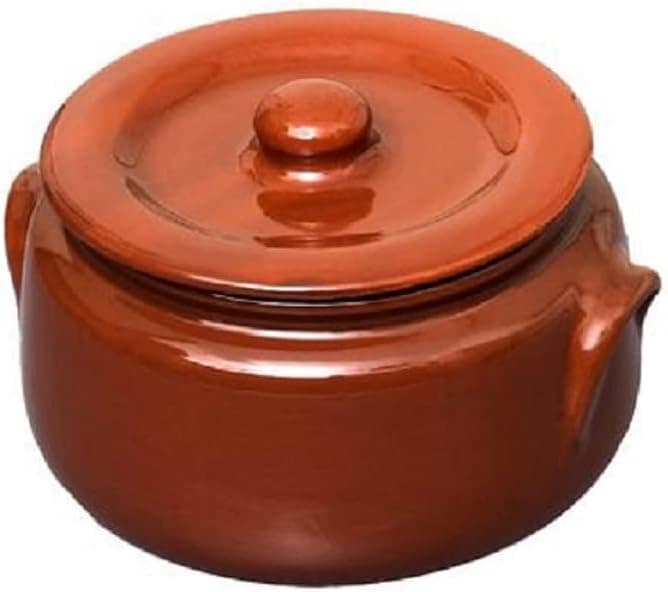 Caçarola com Asa Panela com Tampa de Barro Cerâmica Vermelha...