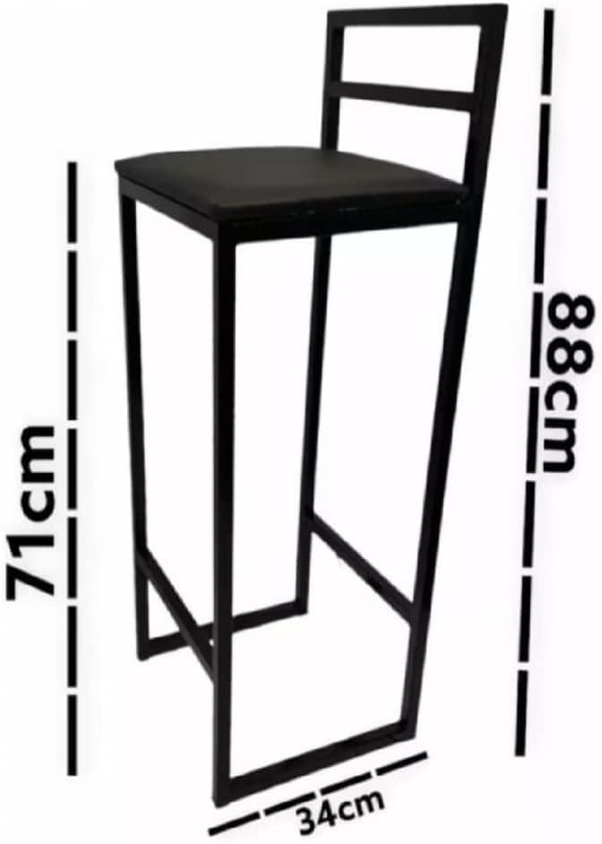 Kit 2 Banquetas Industriais Altas, cozinhas, Balcão Marrom - Image 2