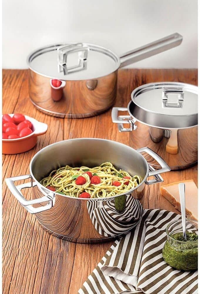 Panela Fundo Triplo com Tampa Plana e Cabo Tramontina Inox 1... - Image 2