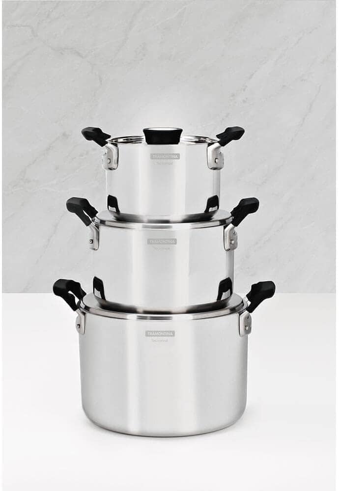 Jogo de Panelas Tramontina Grano Compact em Aço Inox com Cor... - Image 2
