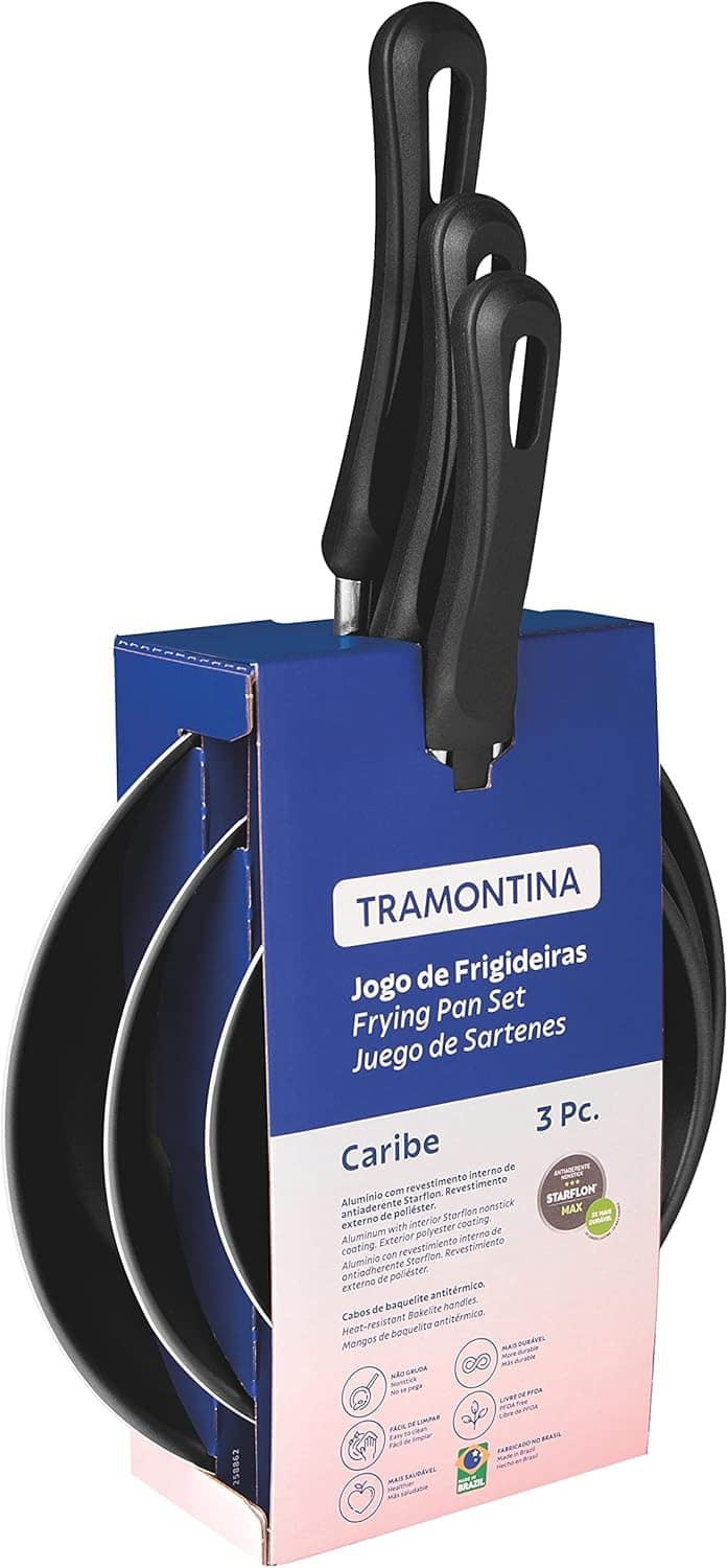 Tramontina JOGO DE FRIGIDEIRAS 3PCS CARIBE VERMELHO - SORTID... - Image 2