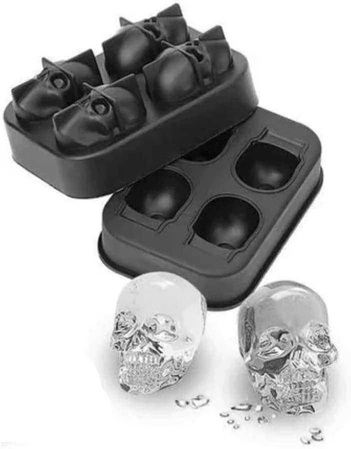 Forma de Gelo Caveira 4 Cavidades Drinks Whisky Silicone Pre... - Image 5