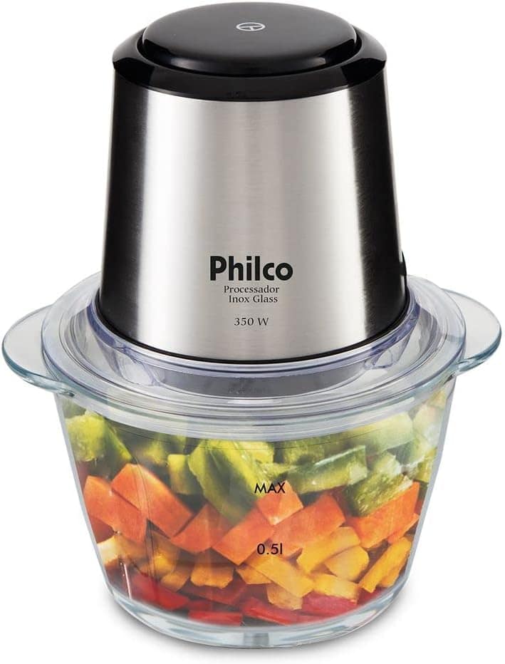 Mini Processador Philco Inox Vidro 1.2L 350W 220V - Image 3