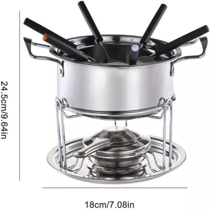 Panela De Fondue Com 11 Peças Em Inox Chocolate Queijo Quent... - Image 5