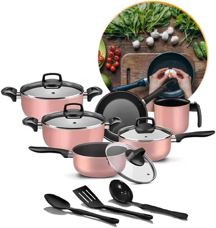 Conjunto de panelas antiaderentes de 9 peças com tampas de v... - Image 5