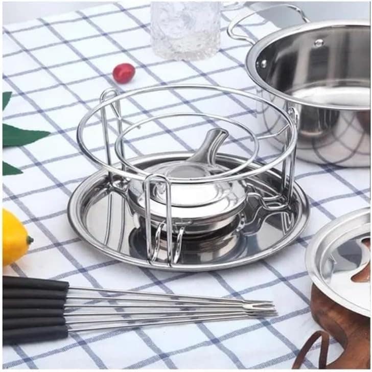 Panela De Fondue Com 11 Peças Em Inox Chocolate Queijo Quent... - Image 7