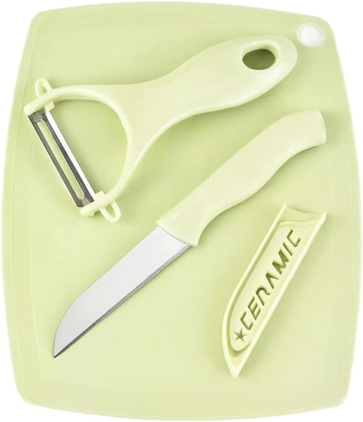 Kit Tábua Descascador e Faca para Cortar Legumes e Frutas, 3...