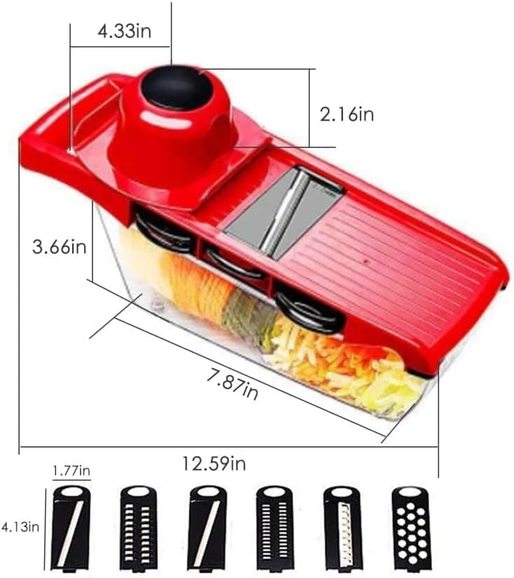 Ralador Mandolina Cortador de Legumes 6 em 1 - Fatiador e Ra... - Image 7