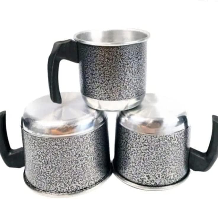 5 Panelas Tampa Vidro Craqueado + 3 Leiteiras + Cuscuzeira - Image 3