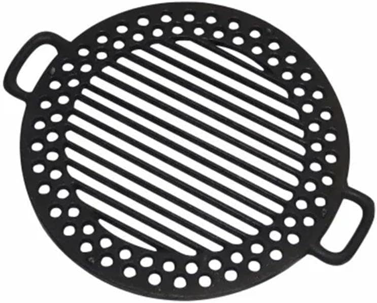 Chapa Grelha Reta para Gengiskan Redonda de Ferro Fundido