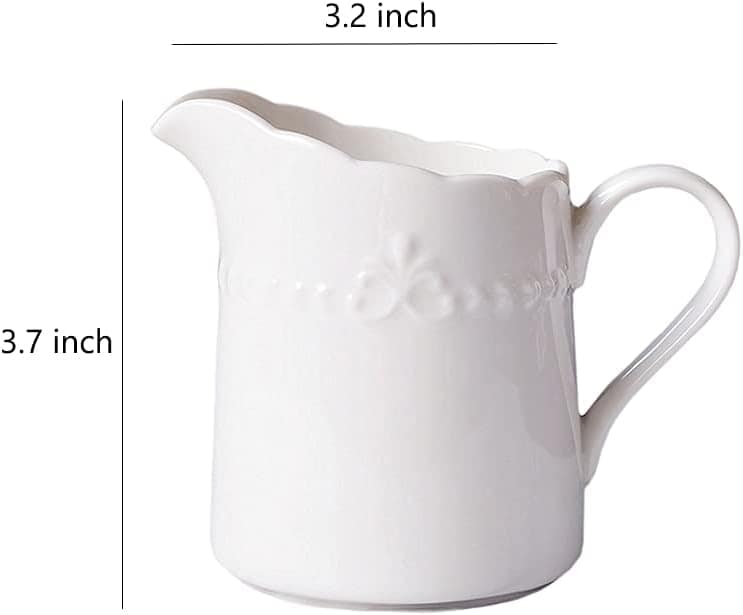 Sizikato Jarra de porcelana branca com alça, jarra de creme ... - Image 2