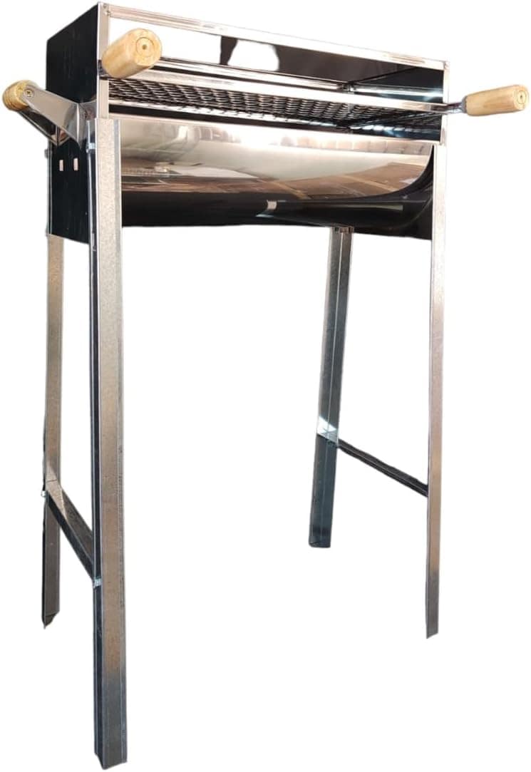 Churrasqueira Portátil 60x24 Em Inox Com Grelha E Pés Removí...