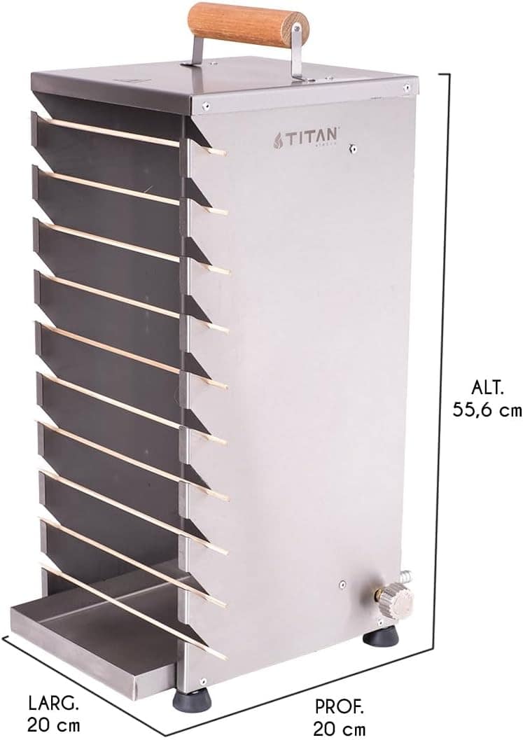 Churrasqueira para 10 Espetinhos Gás GLP Inox Portátil Titan - Image 3