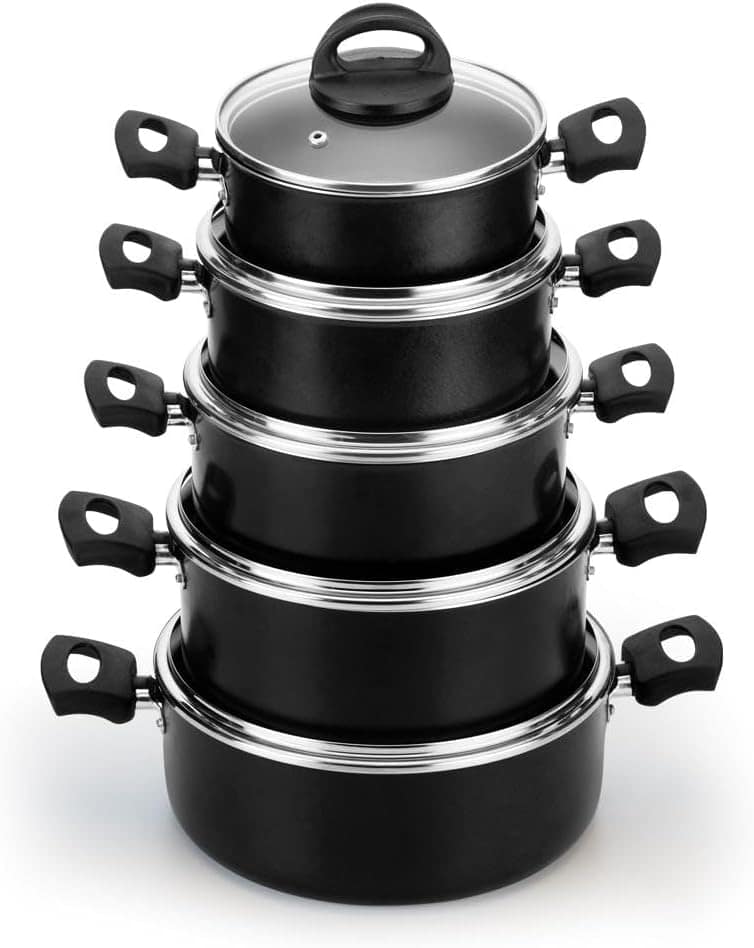 Jogo De Panelas Nacional 5 Peças Antiaderente Linha Color pr...