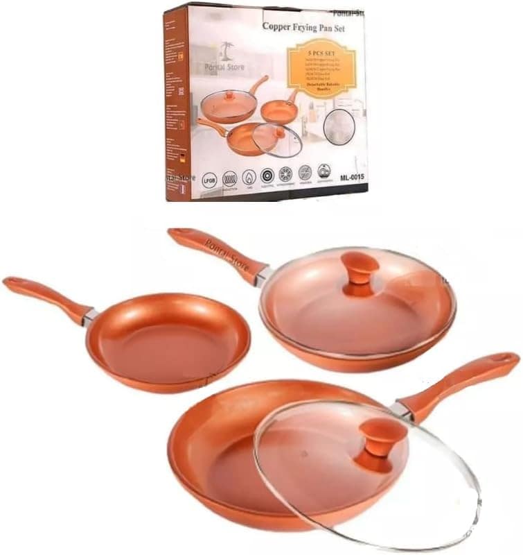 Jogo De Panelas Cerâmica 5 Peças Fogão Indução Tampa Vidro -...