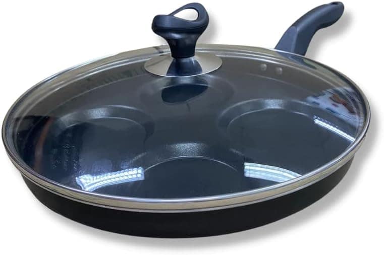 Frigideira Gourmet 4 Ovos 26cm Antiaderente Preta com Tampa ... - Image 4