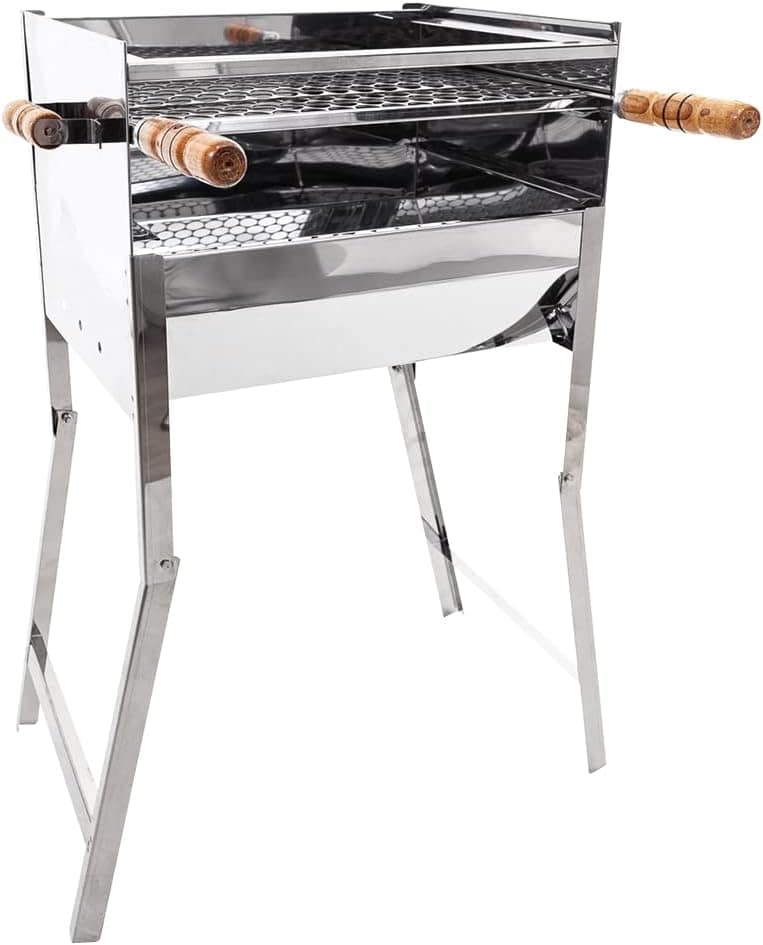 Churrasqueira Portatil Inox com grelha Inox Tamanho 45x35x80...