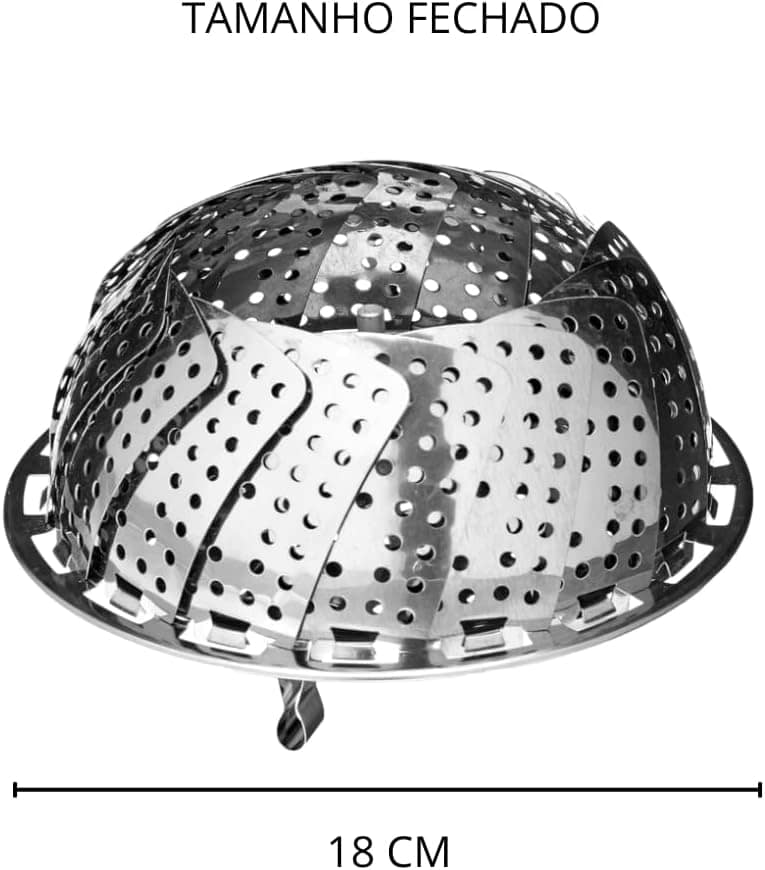 Cesto Cozimento a Vapor Inox Tamanho Grande 18 Cm Cozinha Le... - Image 4