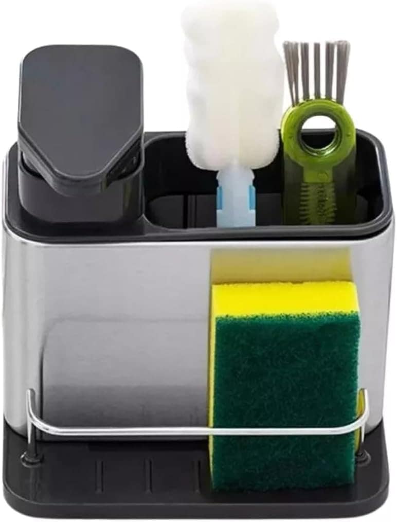 Porta Detergente Organizador de Pia Inox com Dispenser de Sa...