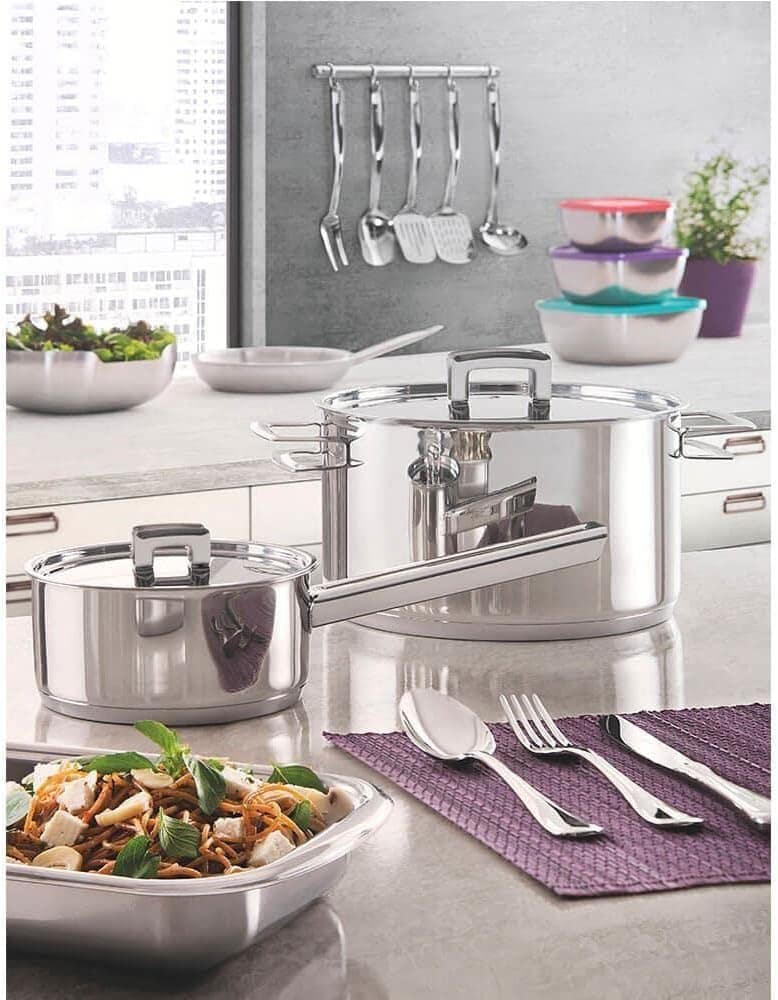 Panela Fundo Triplo com Tampa Plana e Cabo Tramontina Inox 1... - Image 3